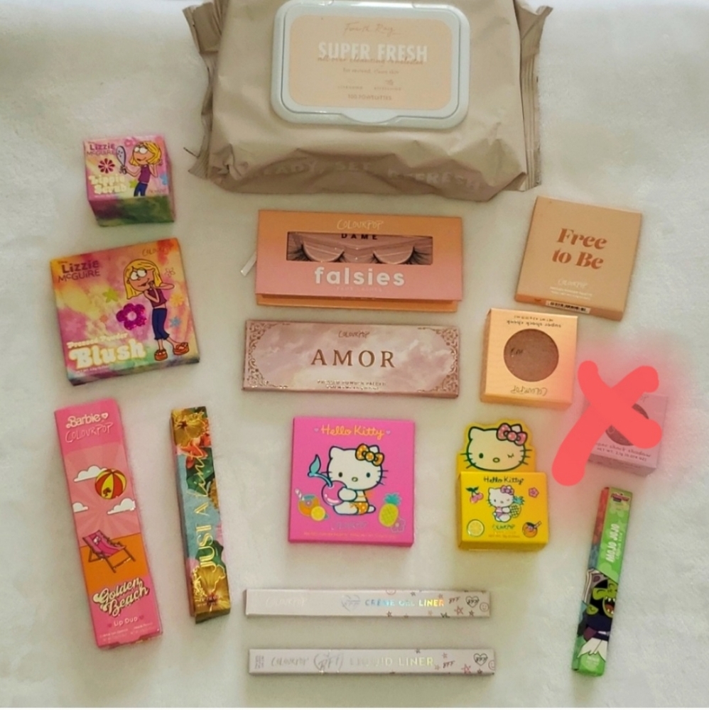 ALL NEW Colourpop Makeup 14 pc bundle Hello Kitty Lizzie Mcguire